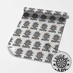 Funny I Suck At Darts Wrapping Paper Roll Darts Lover Gift For Bad Players TS12 Christmas Plaid Print Your Wear