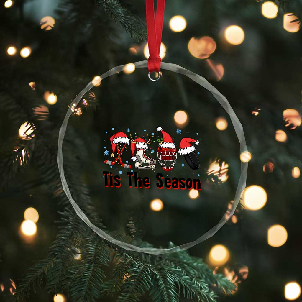 Funny Ice Hockey Christmas Gift Crystal Glass Ornament Tis The Season TS12 Print Your Wear