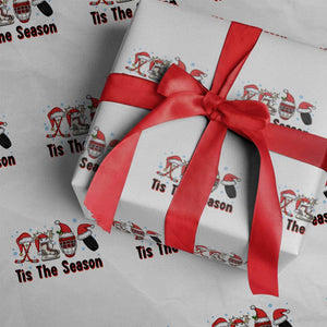 Funny Ice Hockey Christmas Gift Wrapping Paper Roll Tis The Season TS12 White Print Your Wear