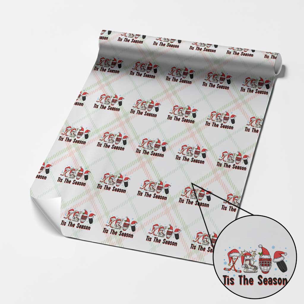 Funny Ice Hockey Christmas Gift Wrapping Paper Roll Tis The Season TS12 Christmas Plaid Print Your Wear