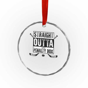Funny Ice Hockey Crystal Glass Ornament Straight Outta The Penalty Box Vintage Ice Hockey Sticks TS11 Print Your Wear