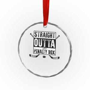 Funny Ice Hockey Crystal Glass Ornament Straight Outta The Penalty Box Vintage Ice Hockey Sticks TS11 Print Your Wear