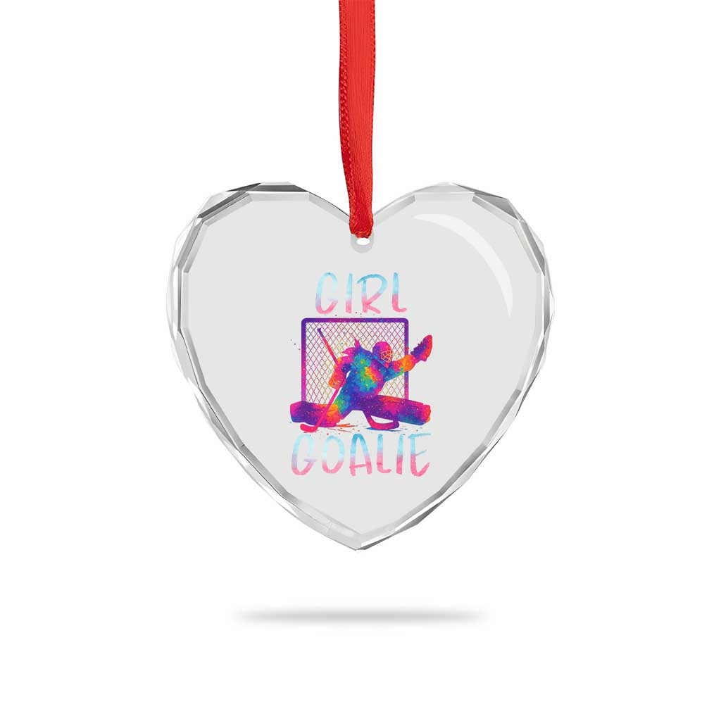 Funny Ice Hockey Girl Goalie Splatter Art Heart Crystal Glass Ornament Gift For Women TS12 Print Your Wear