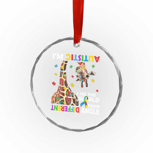 Funny I'm Autistic I See The World Form Different Angle Crystal Glass Ornament Puzzle Giraffe TS11 Print Your Wear