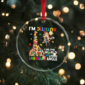 Funny I'm Autistic I See The World Form Different Angle Crystal Glass Ornament Puzzle Giraffe TS11 Print Your Wear