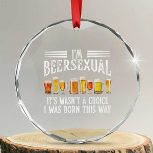 Funny Im Beersexual Crystal Glass Ornament Born This Way Beer Lover Graphic