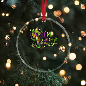 Funny I'm Catchin' If You're Throwin' Mardi Gras Crystal Glass Ornament Crawfish Beads Fleur De Lys TS11 Print Your Wear