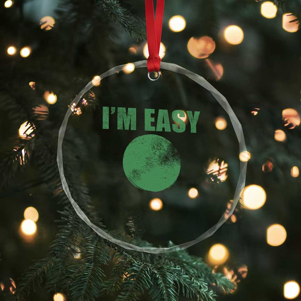 Funny I'm Easy Snowboard Ski Crystal Glass Ornament Green Circle Retro Mountain Sign TS11 Print Your Wear