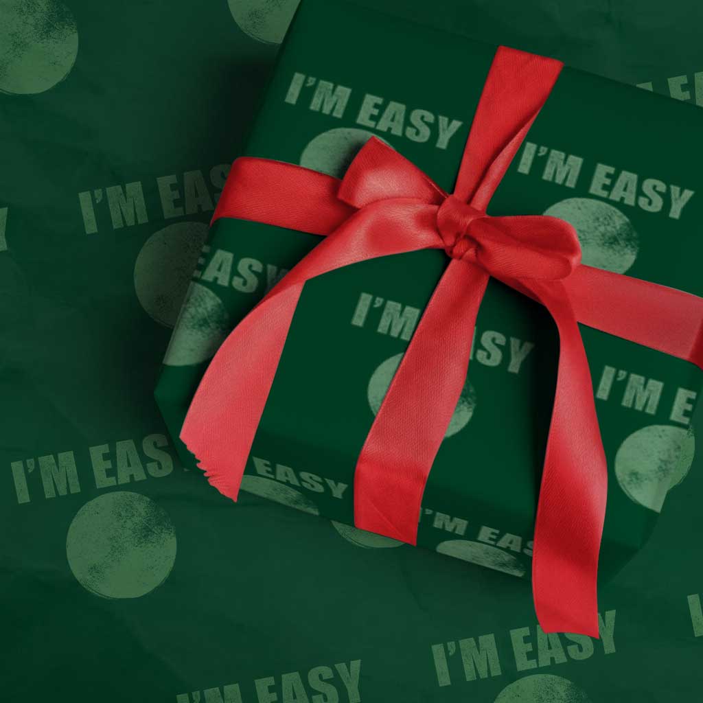 Funny I'm Easy Snowboard Ski Wrapping Paper Roll Green Circle Retro Mountain Sign TS11 Green Print Your Wear