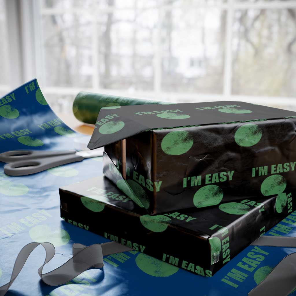 Funny I'm Easy Snowboard Ski Wrapping Paper Roll Green Circle Retro Mountain Sign TS11 Black Print Your Wear