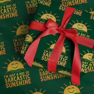 Funny Im Just A Ray Of Sarcastic Sunshine Wrapping Paper Roll No Filter Attitude Gift TS12 Green Print Your Wear
