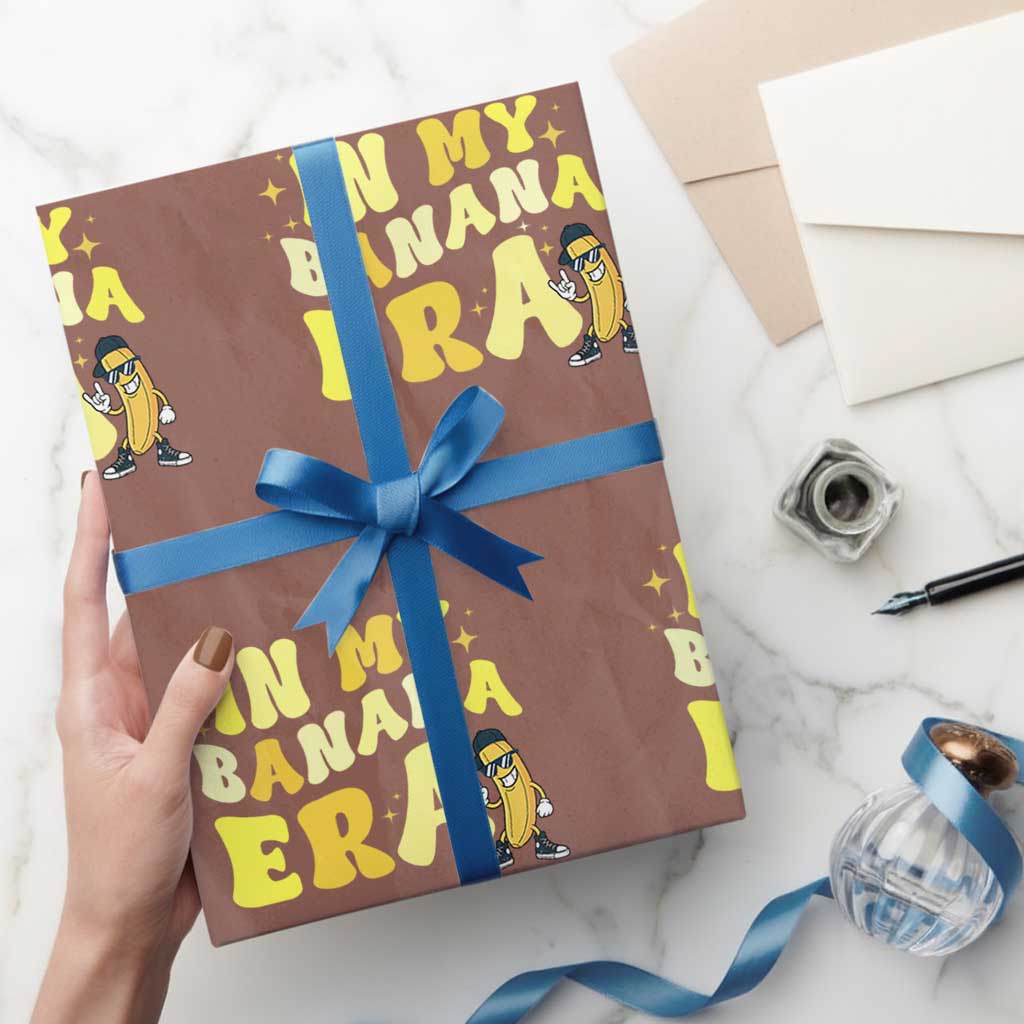 Funny In My Banana Era Graphic Wrapping Paper Roll Retro Fruit Lover TS12 Mocha Print Your Wear