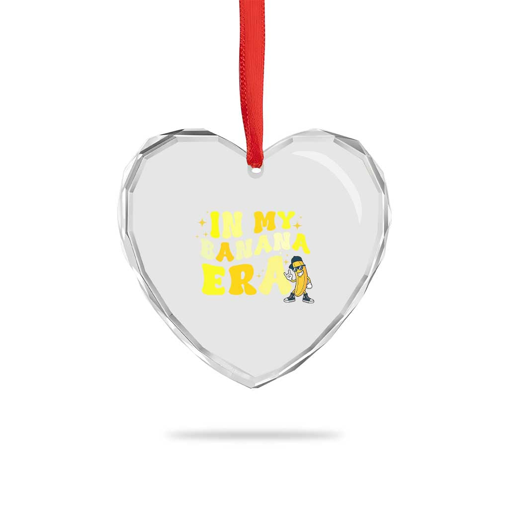 Funny In My Banana Era Graphic Heart Crystal Glass Ornament Retro Fruit Lover TS12 Print Your Wear