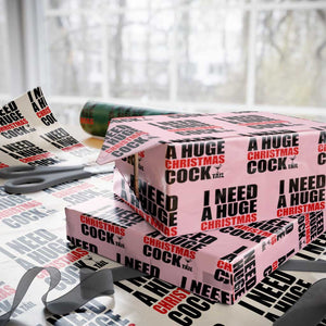 Funny Inappropriate Christmas Wrapping Paper Roll I Need a Huge Christmas COCKtail Adult Humor Drinking Gift TS10 Light Pink Print Your Wear