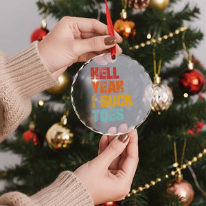 Funny Inappropriate Embarrassing Crystal Glass Ornament Funny Foot Fetish Sucking Toes Cringe Offensive Humor TS10 Print Your Wear