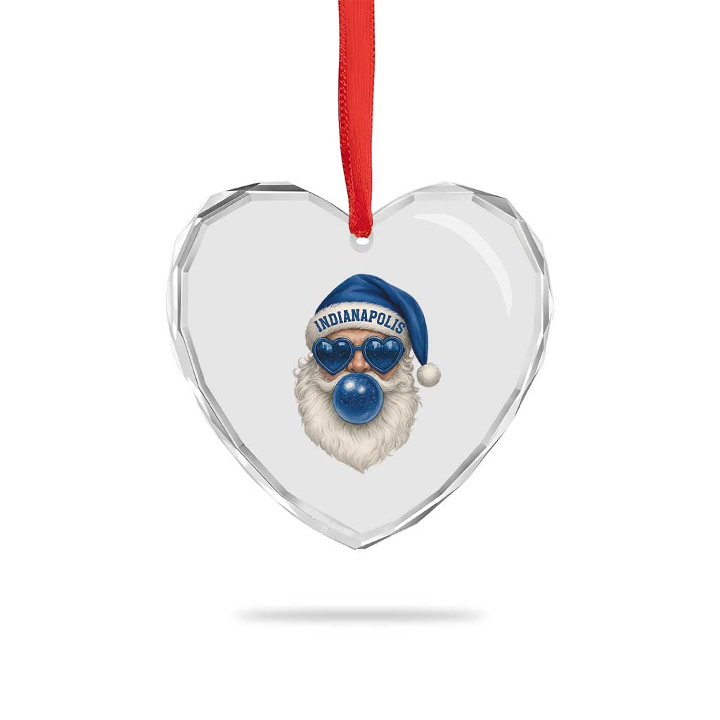 Funny Blue Bubble Santa Indianapolis Heart Crystal Glass Ornament Retro Nostalgic Christmas Holiday Gift TS02 Print Your Wear
