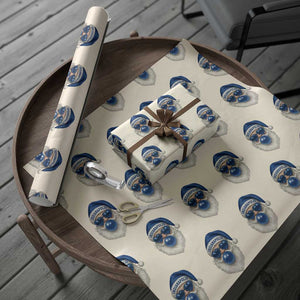 Funny Blue Bubble Santa Indianapolis Wrapping Paper Roll Retro Nostalgic Christmas Holiday Gift TS02 Beige Print Your Wear