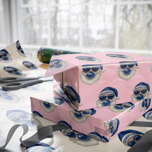 Funny Blue Bubble Santa Indianapolis Wrapping Paper Roll Retro Nostalgic Christmas Holiday Gift TS02 Light Pink Print Your Wear