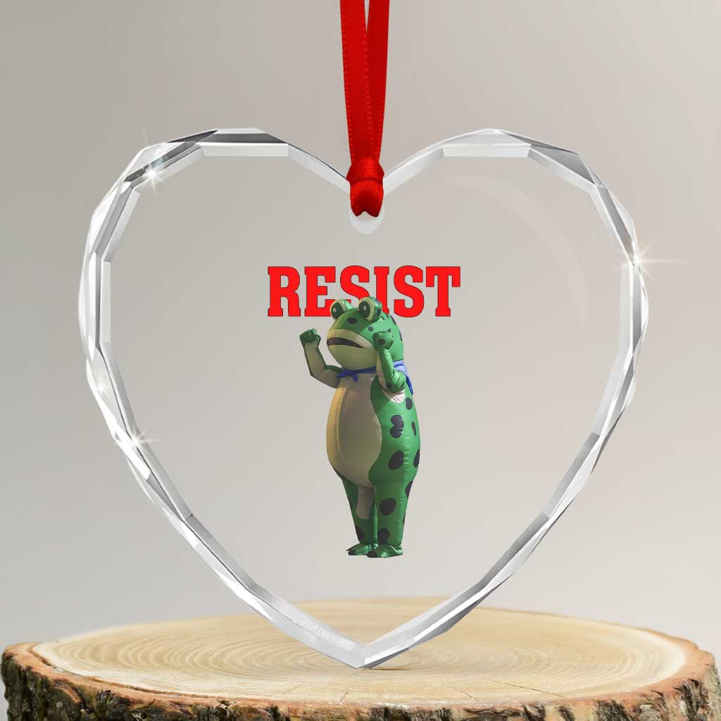 Funny Inflatable Portland Frog Resist Heart Crystal Glass Ornament Freedom Protest TS02 Transparent Glass 3'' Heart Print Your Wear