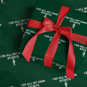 Funny Injury Leg Wrapping Paper Roll I Do All My Own Stunts Broken Leg Get Well Gift TS10 Green Print Your Wear