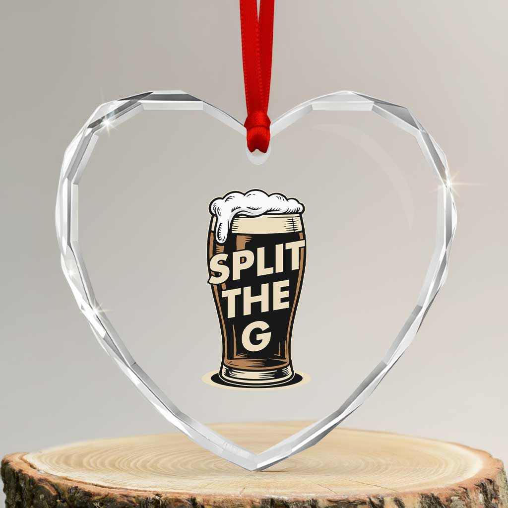 Funny Irish Beer Slit The G Heart Crystal Glass Ornament Stout Beer Drinking Lover TS11 Transparent Glass 3'' Heart Print Your Wear