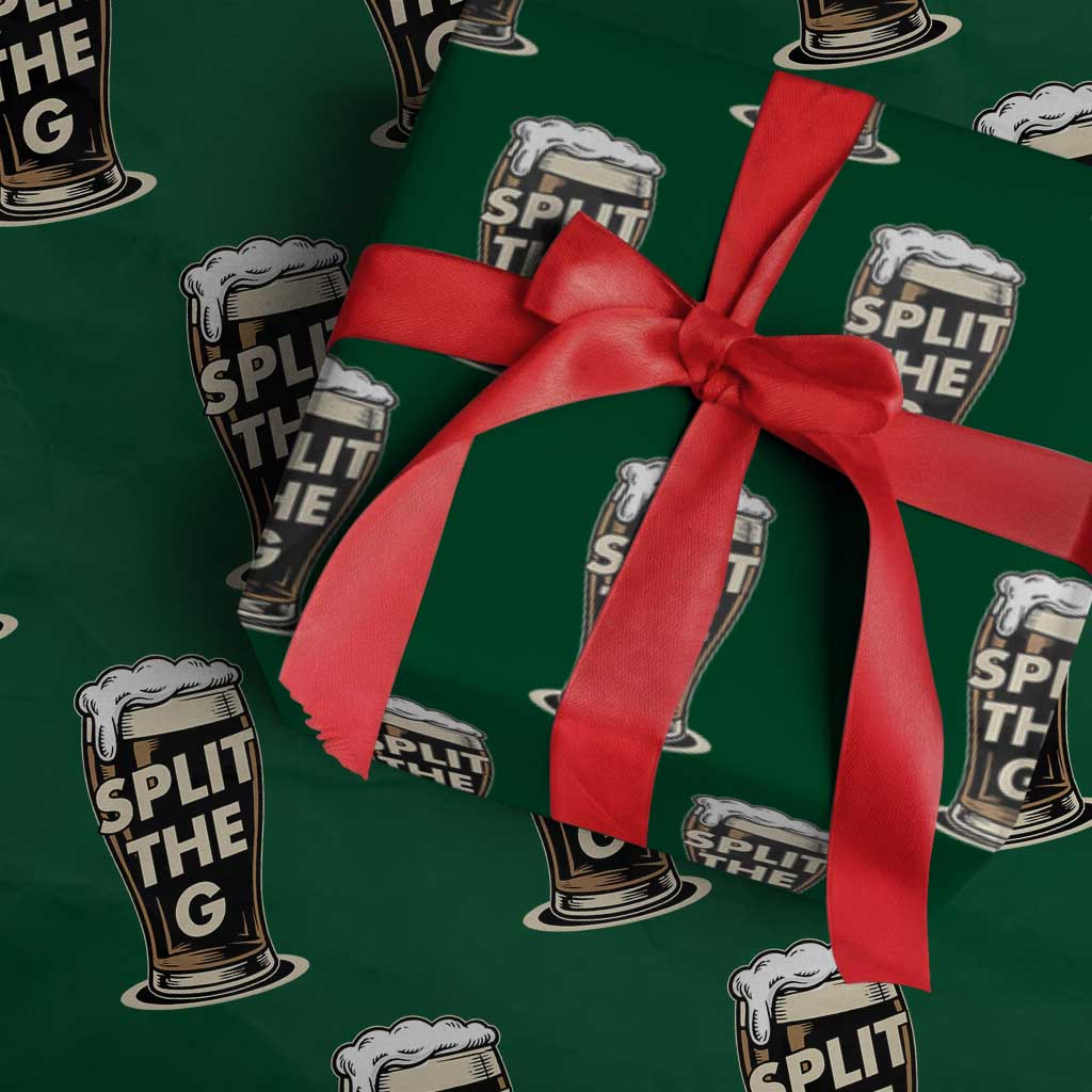 Funny Irish Beer Slit The G Wrapping Paper Roll Stout Beer Drinking Lover TS11 Green Print Your Wear