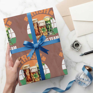 Funny Irish Drinking Team Wrapping Paper Roll St Patricks Day Vintage Beer Ireland Flag Clover TS11 Mocha Print Your Wear