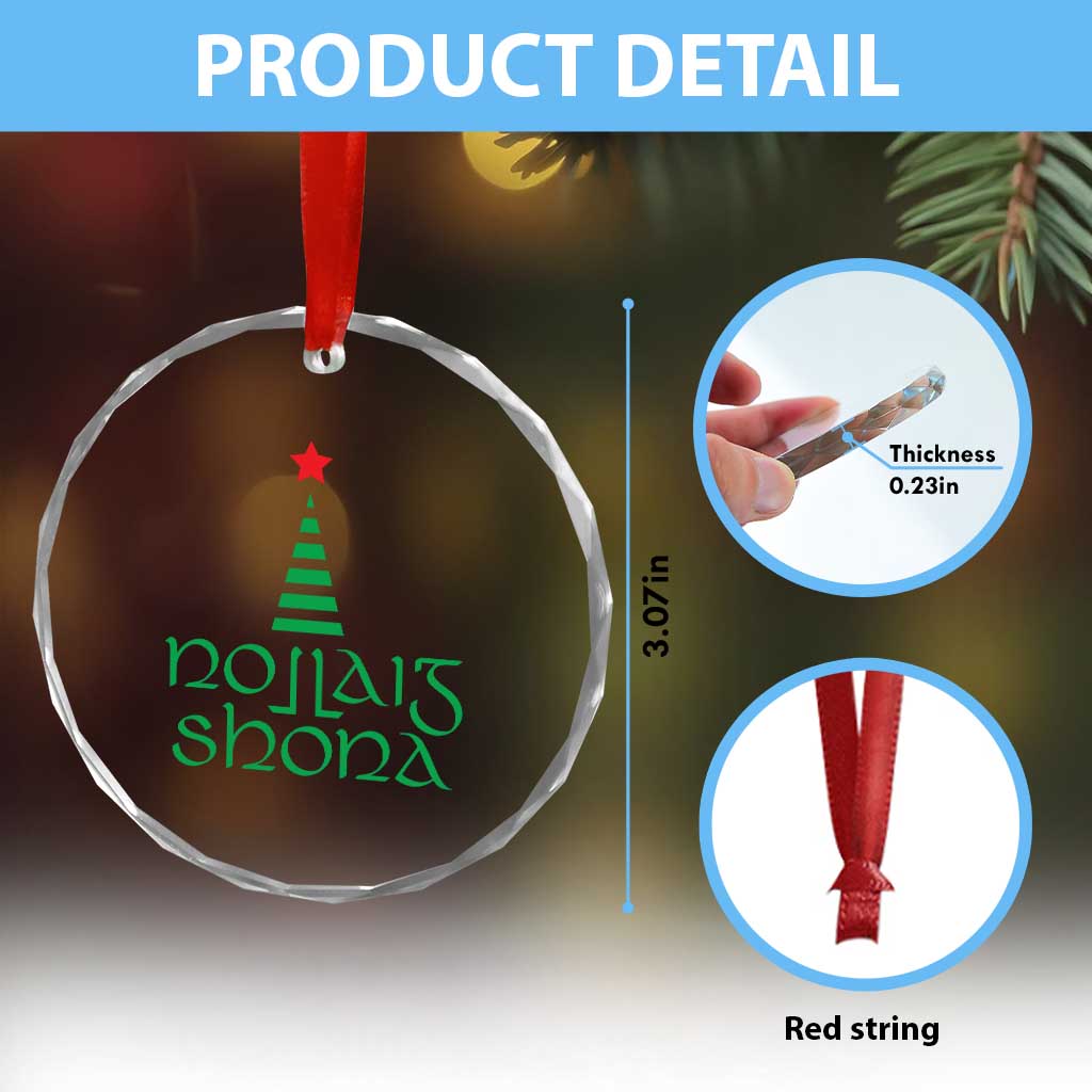 Funny Irish Gaelic Xmas Nollaig Shona Crystal Glass Ornament Xmas Tree TS11 Print Your Wear