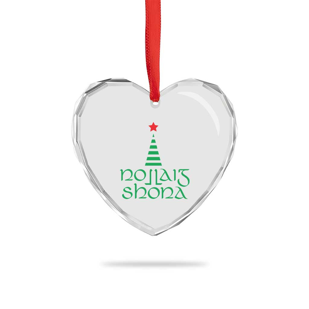Funny Irish Gaelic Xmas Nollaig Shona Heart Crystal Glass Ornament Xmas Tree TS11 Print Your Wear
