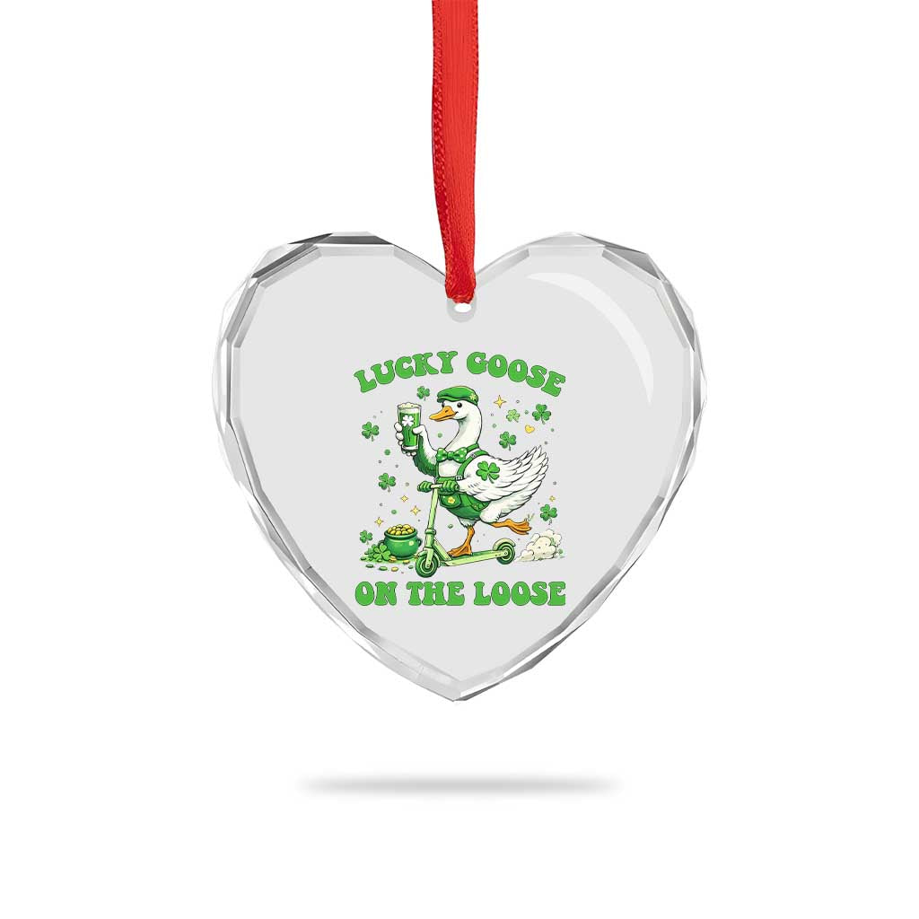 Funny Irish Goose Lover Heart Crystal Glass Ornament Lucky Goose On The Loose TS12 Print Your Wear