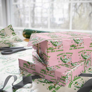 Funny Irish Goose Lover Wrapping Paper Roll Lucky Goose On The Loose TS12 Light Pink Print Your Wear