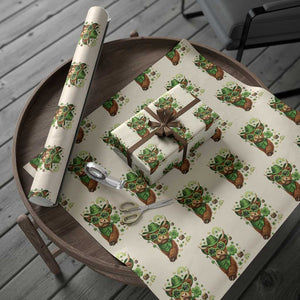 Funny Irish Highland Cow Wrapping Paper Roll St Patricks Day Gift TS12 Beige Print Your Wear