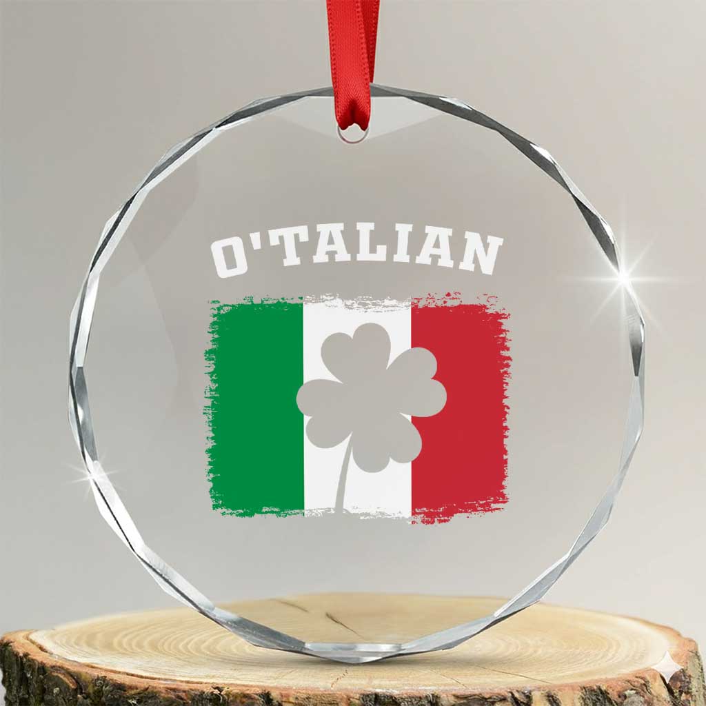 Funny Irish Italian St. Patrick's Day O'Talian Crystal Glass Ornament TS11 Transparent Glass 3'' Circle Print Your Wear