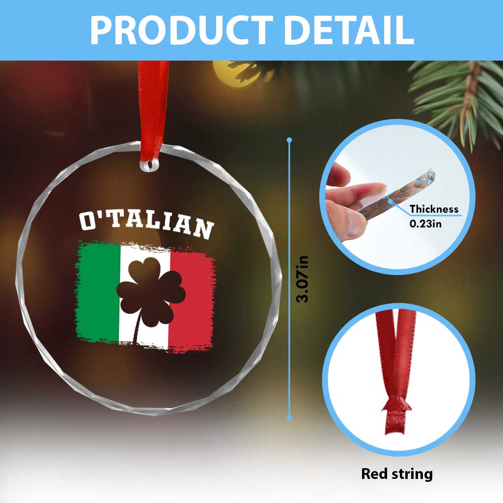 Funny Irish Italian St. Patrick's Day O'Talian Crystal Glass Ornament TS11 Print Your Wear