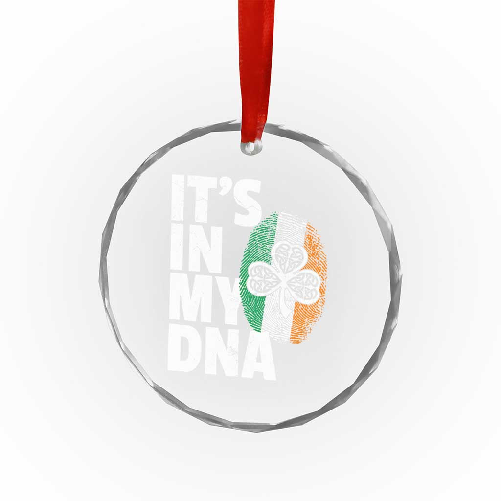 Funny Irish It's In My DNA Crystal Glass Ornament Ireland Fingerprint Flag TS11 Print Your Wear