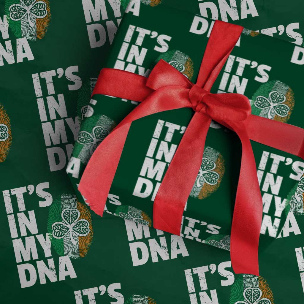 Funny Irish It's In My DNA Wrapping Paper Roll Ireland Fingerprint Flag TS11 Green Print Your Wear