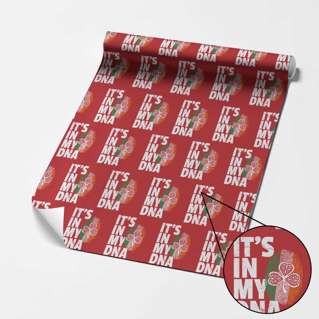 Funny Irish It's In My DNA Wrapping Paper Roll Ireland Fingerprint Flag TS11 Red Print Your Wear
