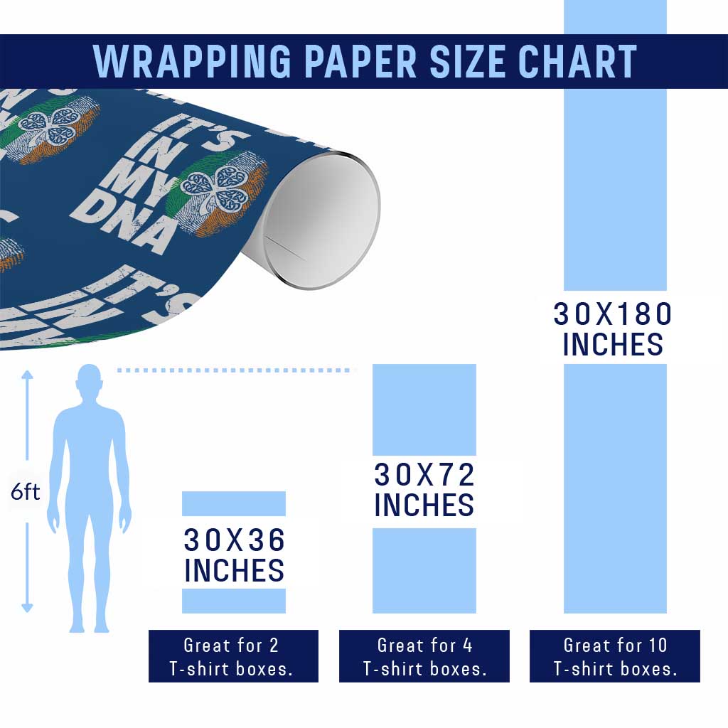 Funny Irish It's In My DNA Wrapping Paper Roll Ireland Fingerprint Flag TS11 Print Your Wear