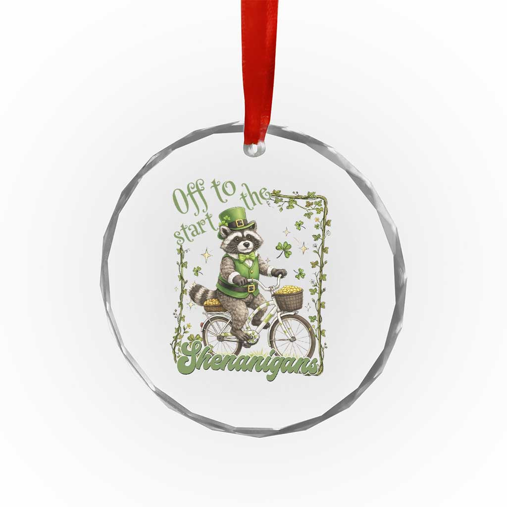 Funny Irish Raccoon Driver Crystal Glass Ornament Off To Start The Shenanigans TS12 Print Your Wear