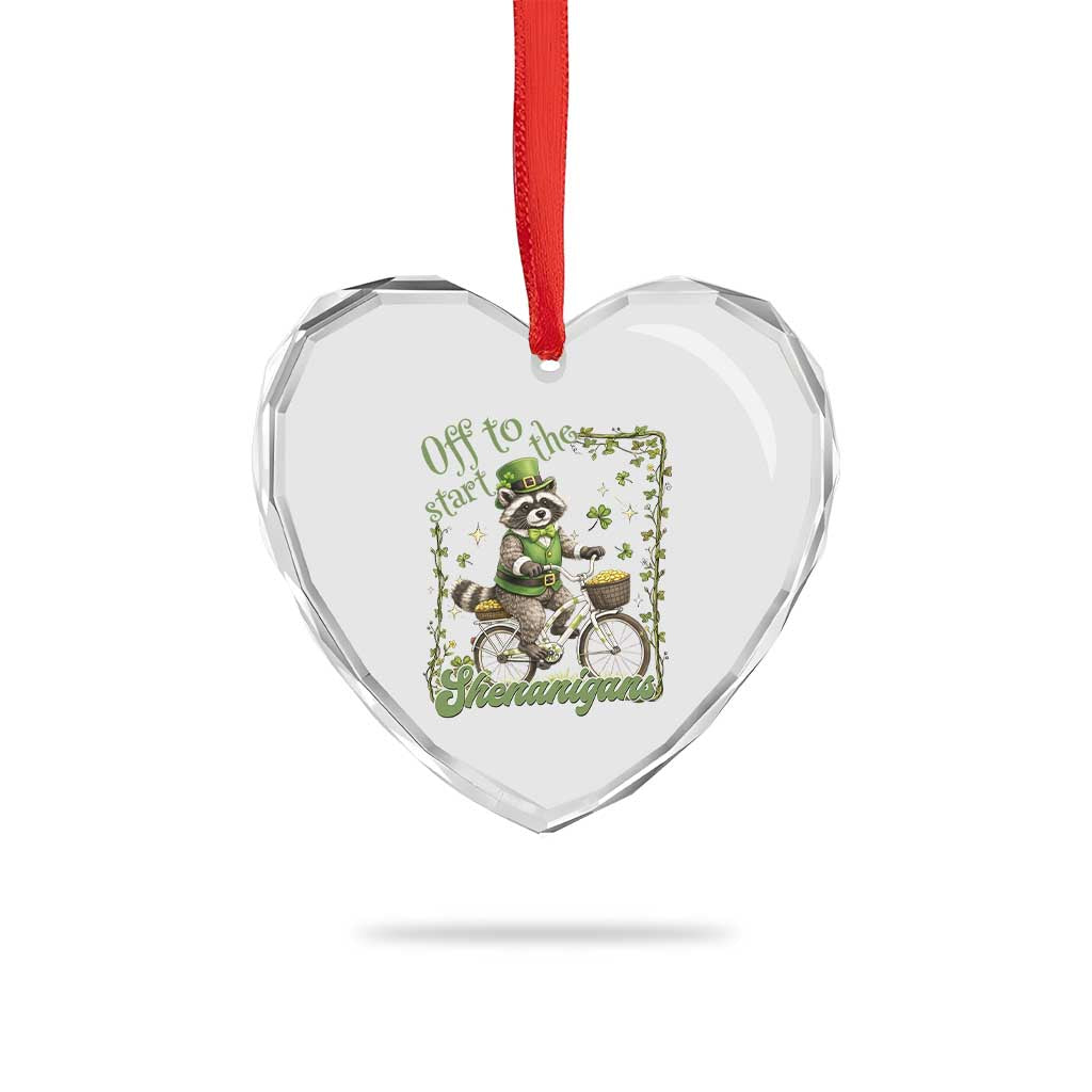 Funny Irish Raccoon Driver Heart Crystal Glass Ornament Off To Start The Shenanigans TS12 Print Your Wear