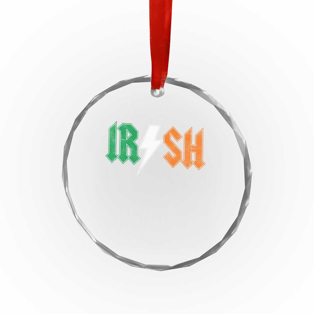 Funny Irish Rocker St Patricks Day Lightning Bolt Rock Music Lover Crystal Glass Ornament TS11 Print Your Wear