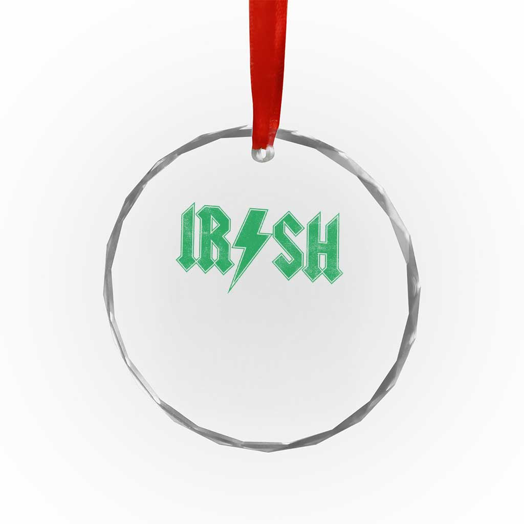 Funny Irish Rocker St Patrickss Day Lightning Bolt Rock and Roll Crystal Glass Ornament TS11 Print Your Wear