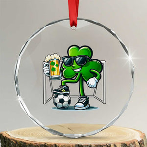 Funny Irish Shamrock Dabbing Soccer Crystal Glass Ornament St Patricks Day TS12 Transparent Glass 3'' Circle Print Your Wear