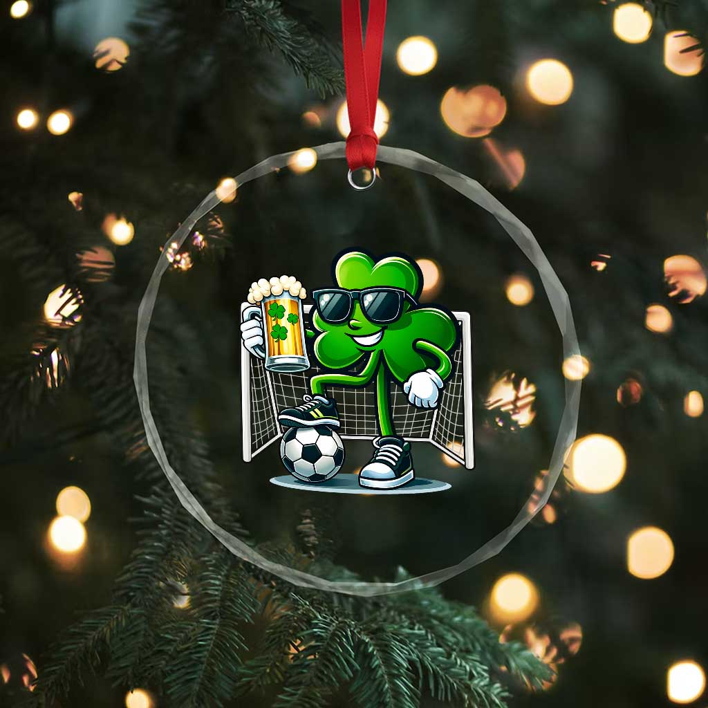 Funny Irish Shamrock Dabbing Soccer Crystal Glass Ornament St Patricks Day TS12 Print Your Wear