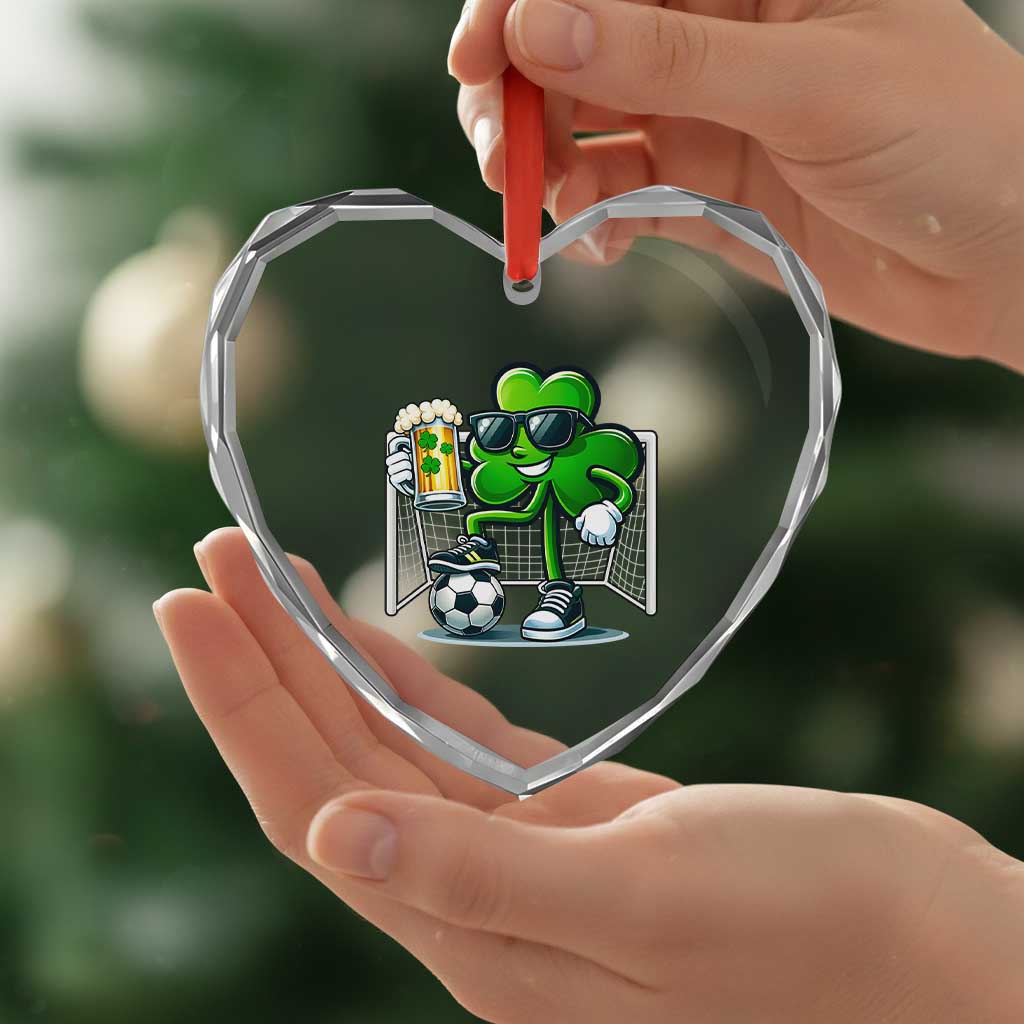 Funny Irish Shamrock Dabbing Soccer Heart Crystal Glass Ornament St Patricks Day TS12 Print Your Wear