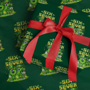 Funny Irish St Patricks Day 67 Wrapping Paper Roll Six Seven Brainrot Italian Gaming 6 7 Meme Gen Alpha Slang TS10 Green Print Your Wear