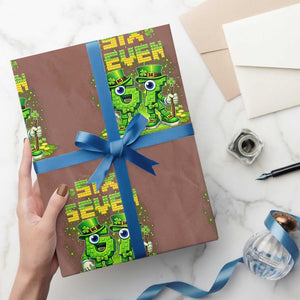 Funny Irish St Patricks Day 67 Wrapping Paper Roll Six Seven Brainrot Italian Gaming 6 7 Meme Gen Alpha Slang TS10 Mocha Print Your Wear
