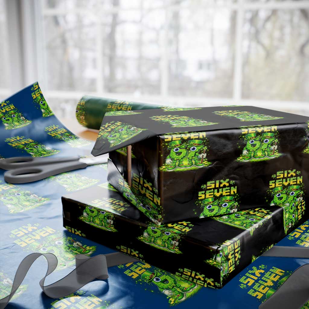 Funny Irish St Patricks Day 67 Wrapping Paper Roll Six Seven Brainrot Italian Gaming 6 7 Meme Gen Alpha Slang TS10 Black Print Your Wear