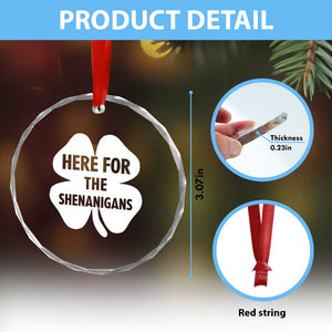 Funny Irish St Patricks Day Crystal Glass Ornament Here for the Shenanigans TS10 Print Your Wear