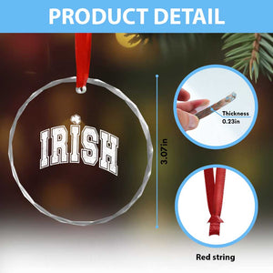Funny Irish St Patricks Day Distressed Shamrock Ireland Pride Crystal Glass Ornament TS11 Print Your Wear